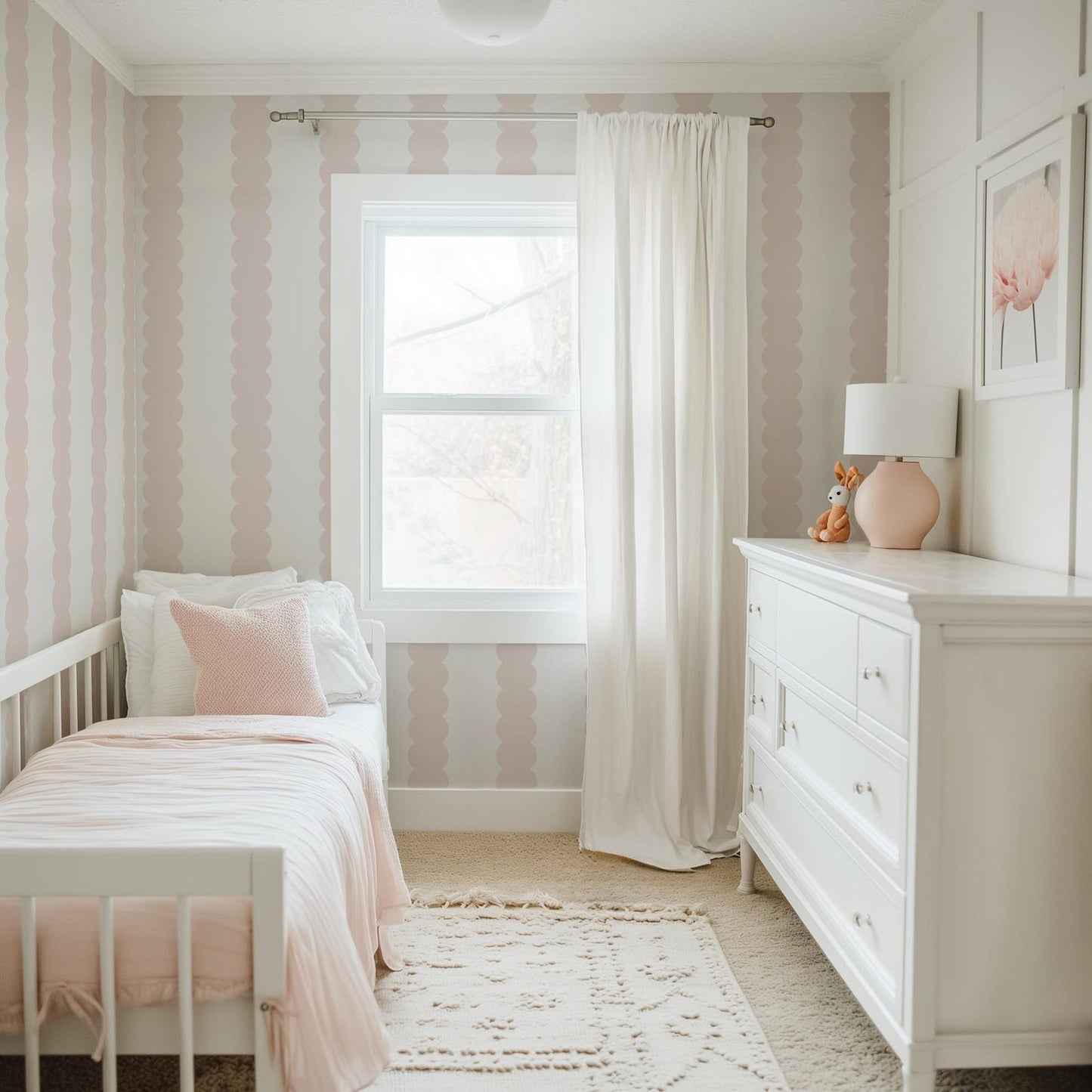 Pink Bubble Stripe Wallpaper