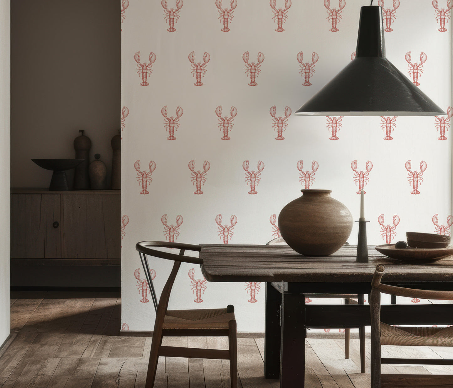 a dining room with a table and chairs