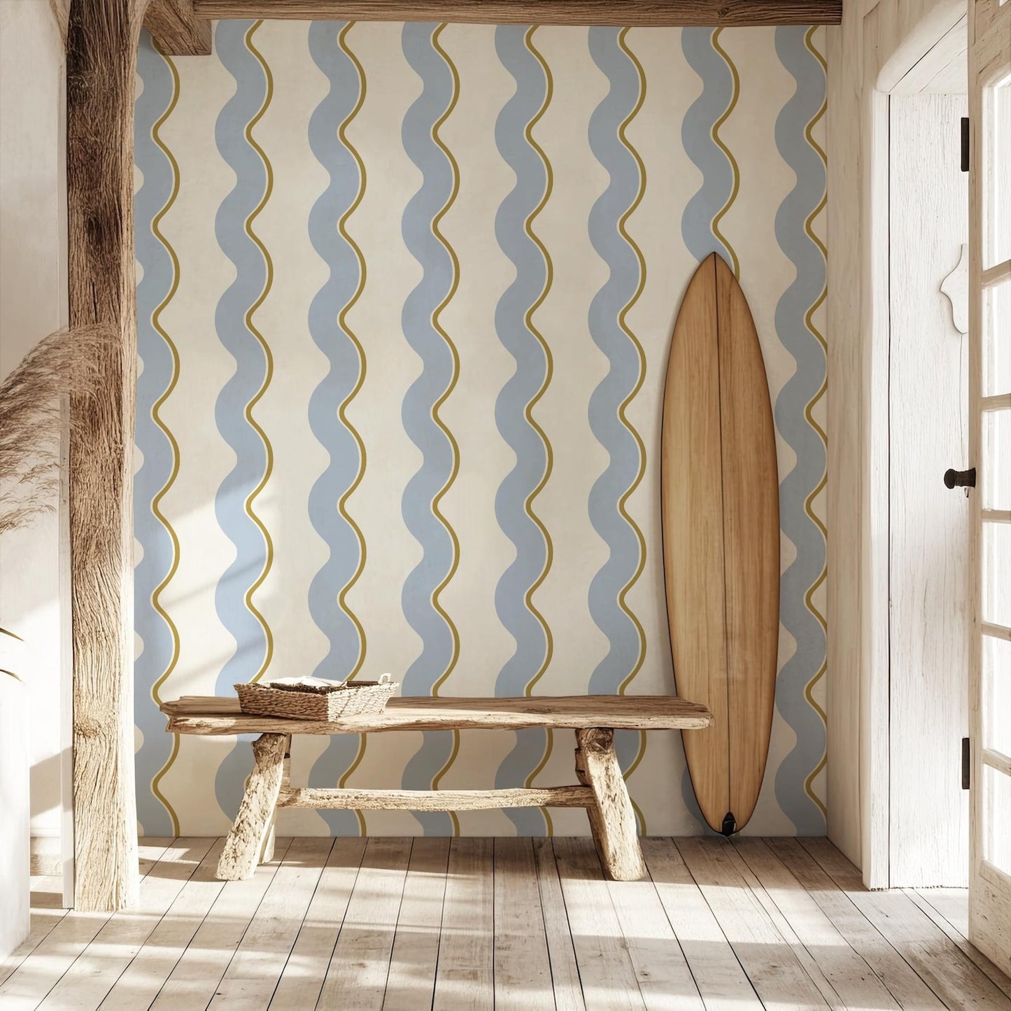 Retro Wavy Lines Wallpaper