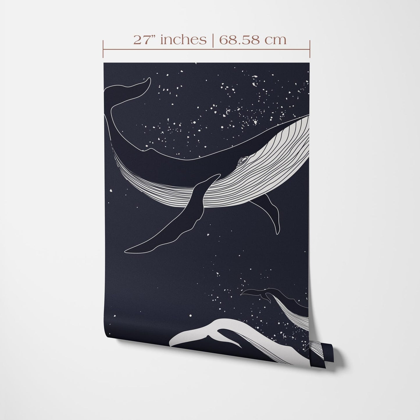 Navy Whale Wallpaper