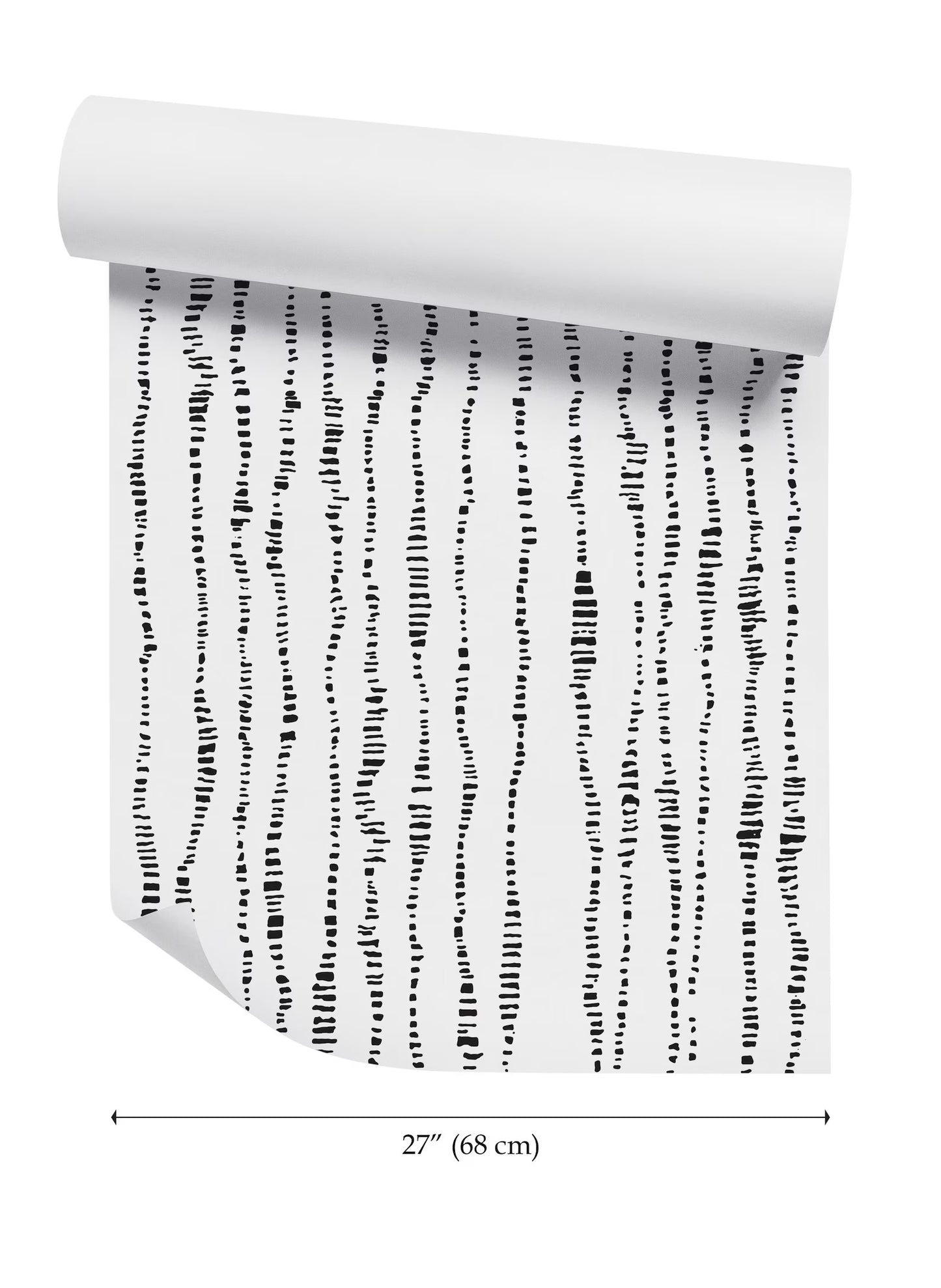 a roll of paper with a repeating pattern of vertical lines, which appears to be a minimalist design.