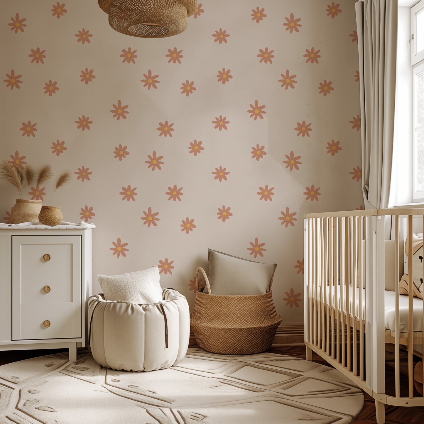 a baby's room with a crib and a crib