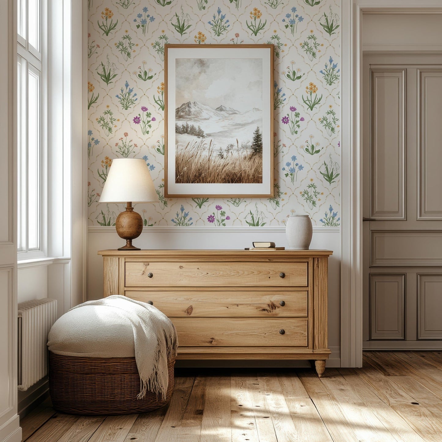 White Meadow Flower Wallpaper