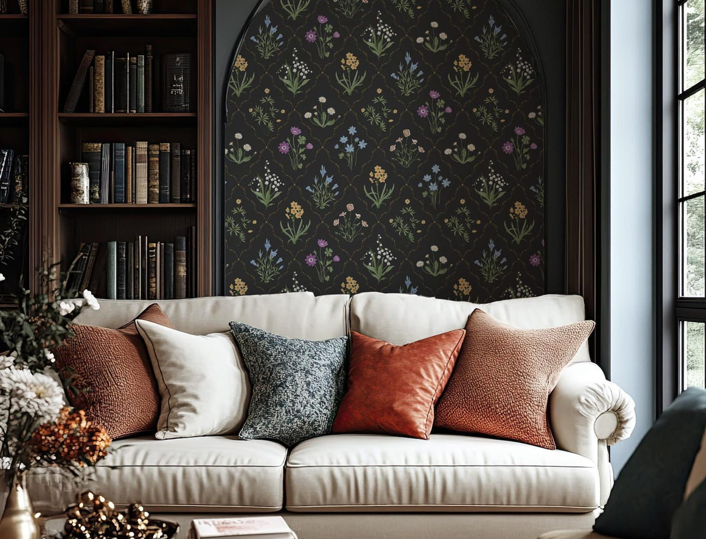 Black Floral Wallpaper