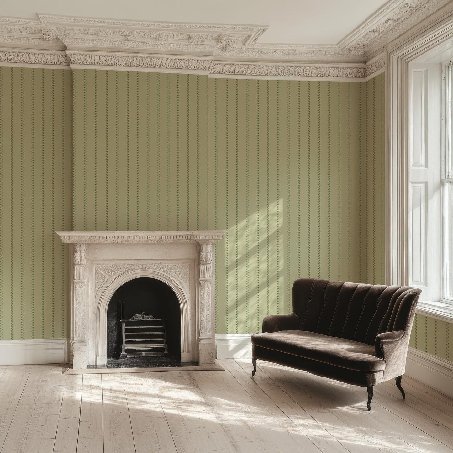 Light Green Leaf Wallpaper