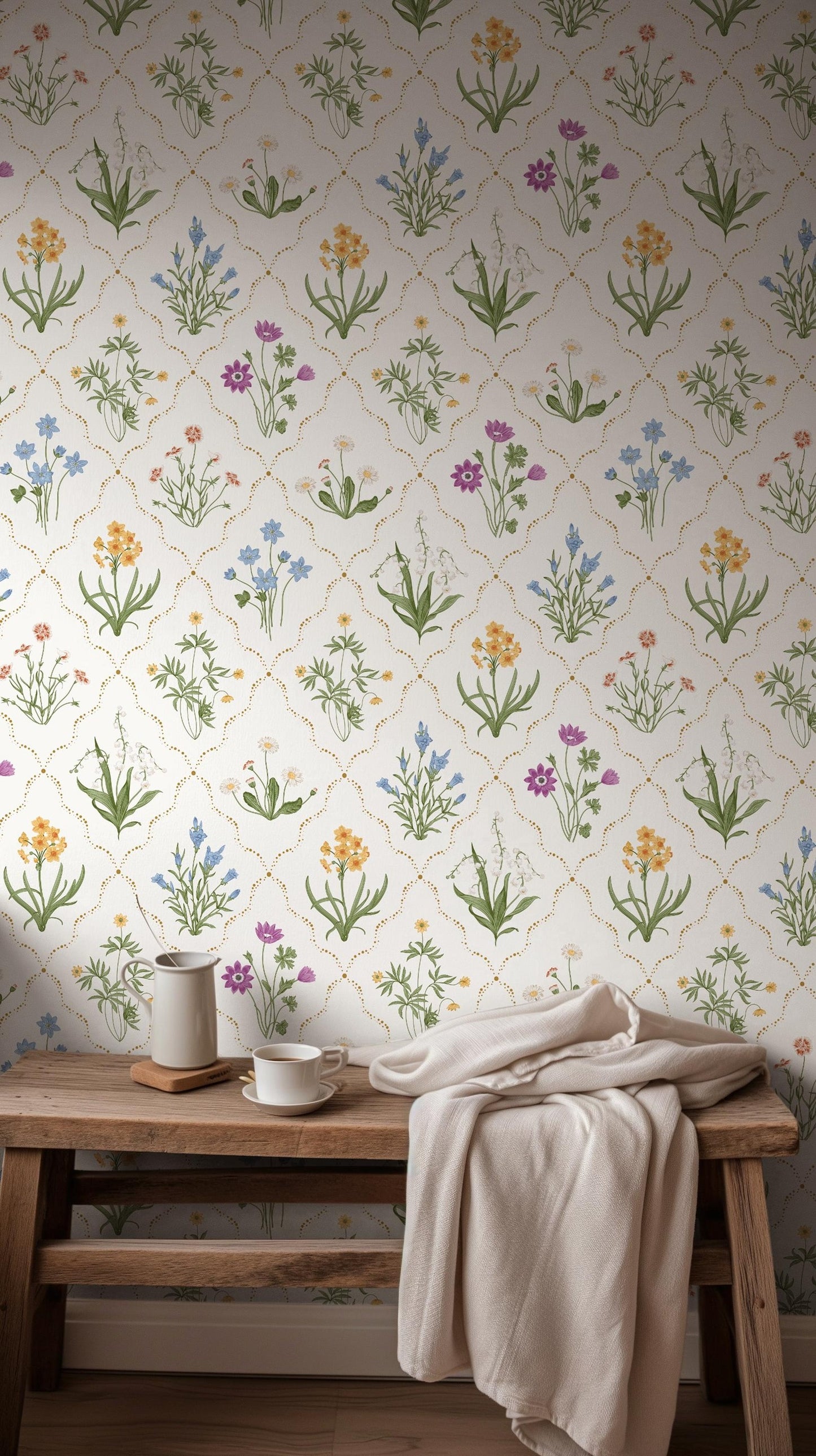 White Meadow Flower Wallpaper