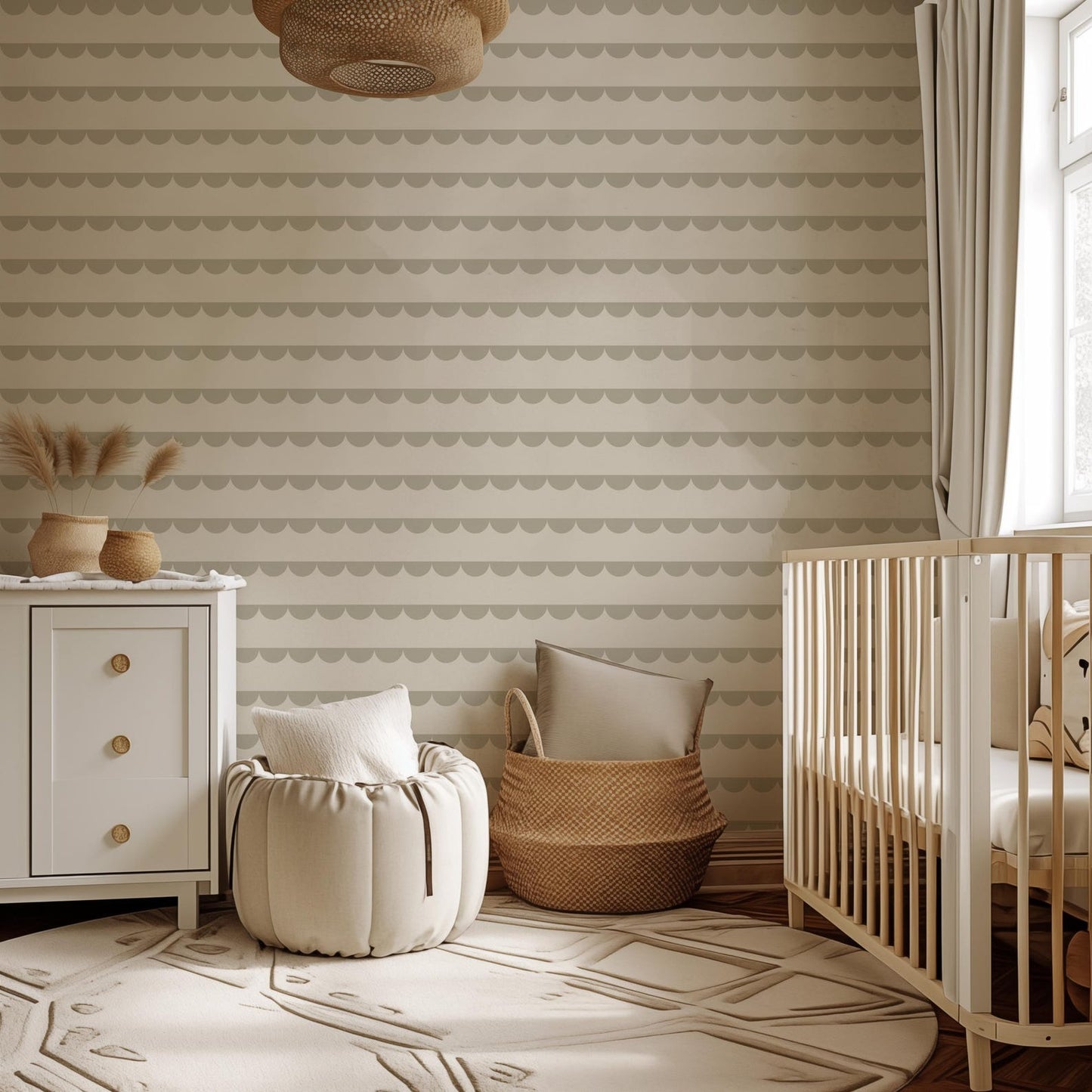 Scallop Stripe Wallpaper