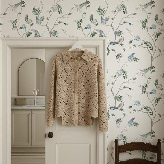 Chinoiserie Bird Wallpaper
