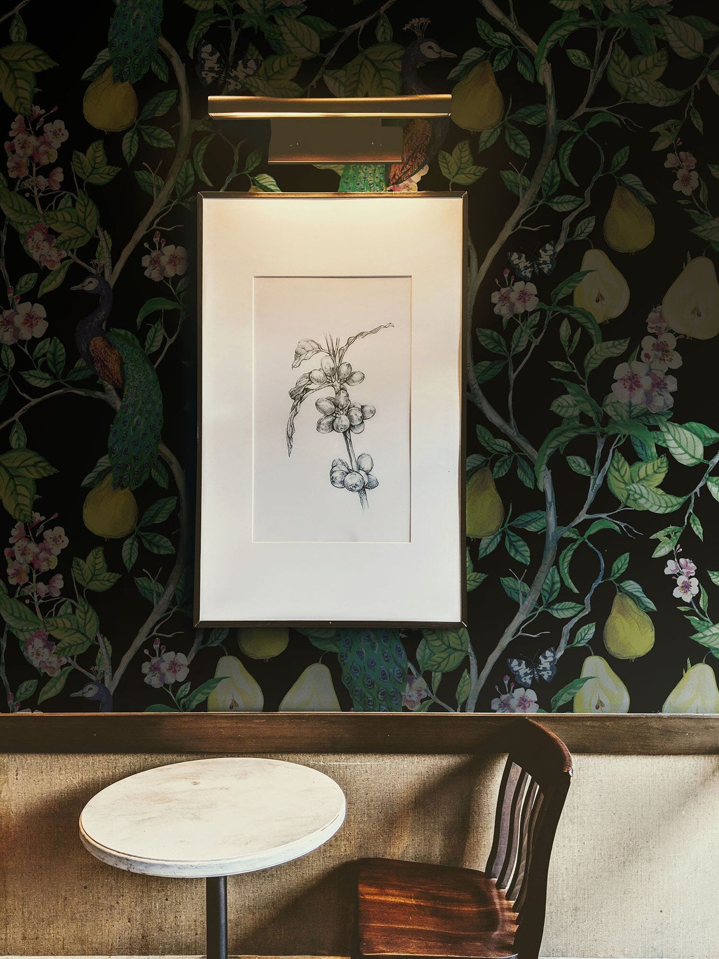 Black Garden Fruit & Flower Wallpaper