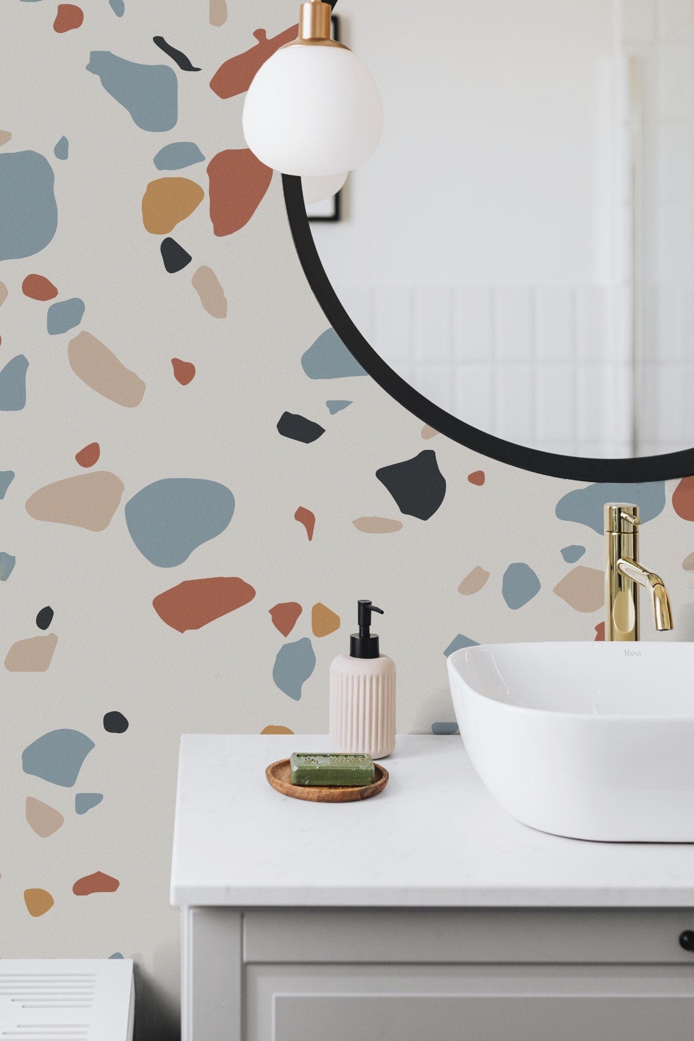 Modern Terrazzo Brown Wallpaper