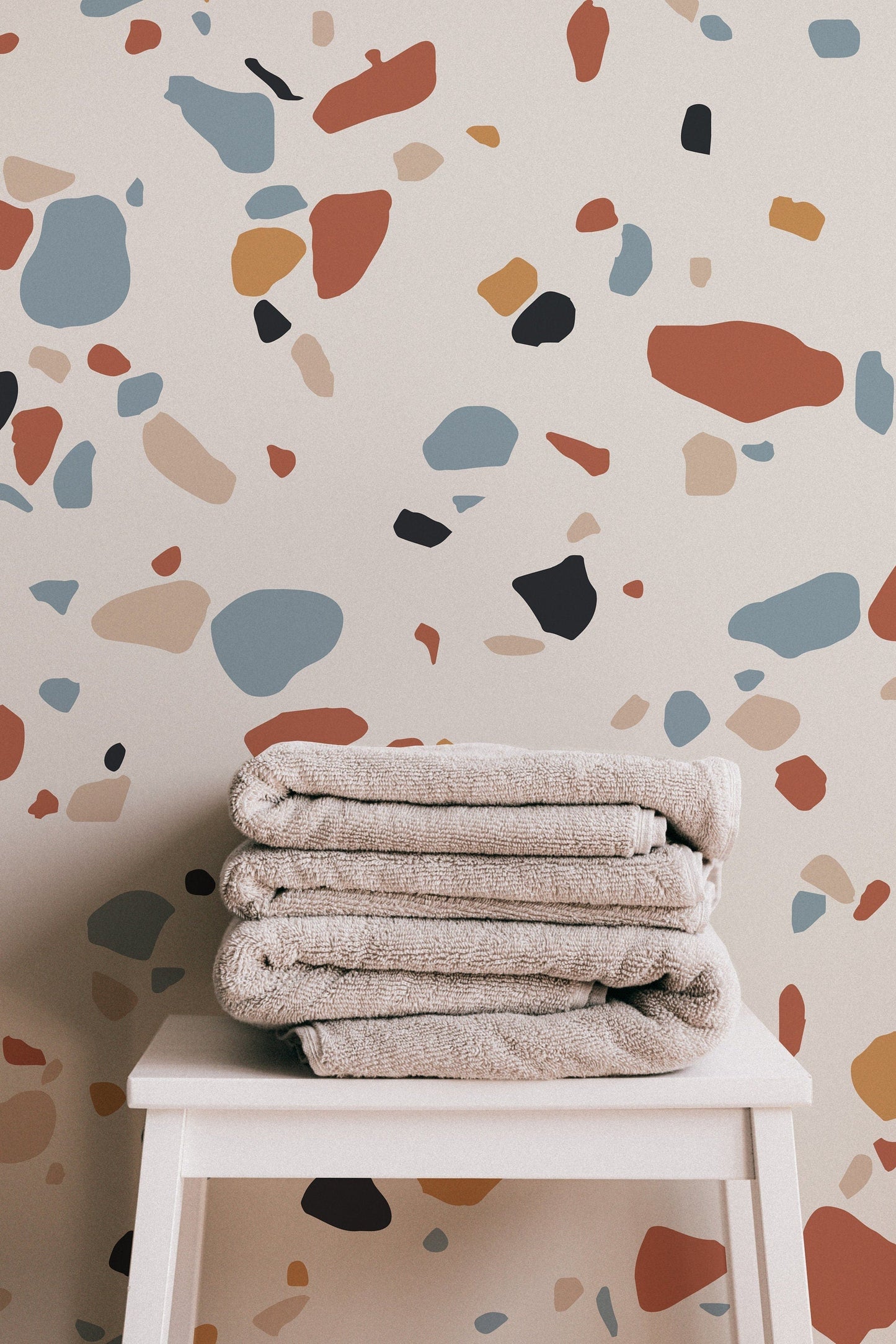 Modern Terrazzo Brown Wallpaper