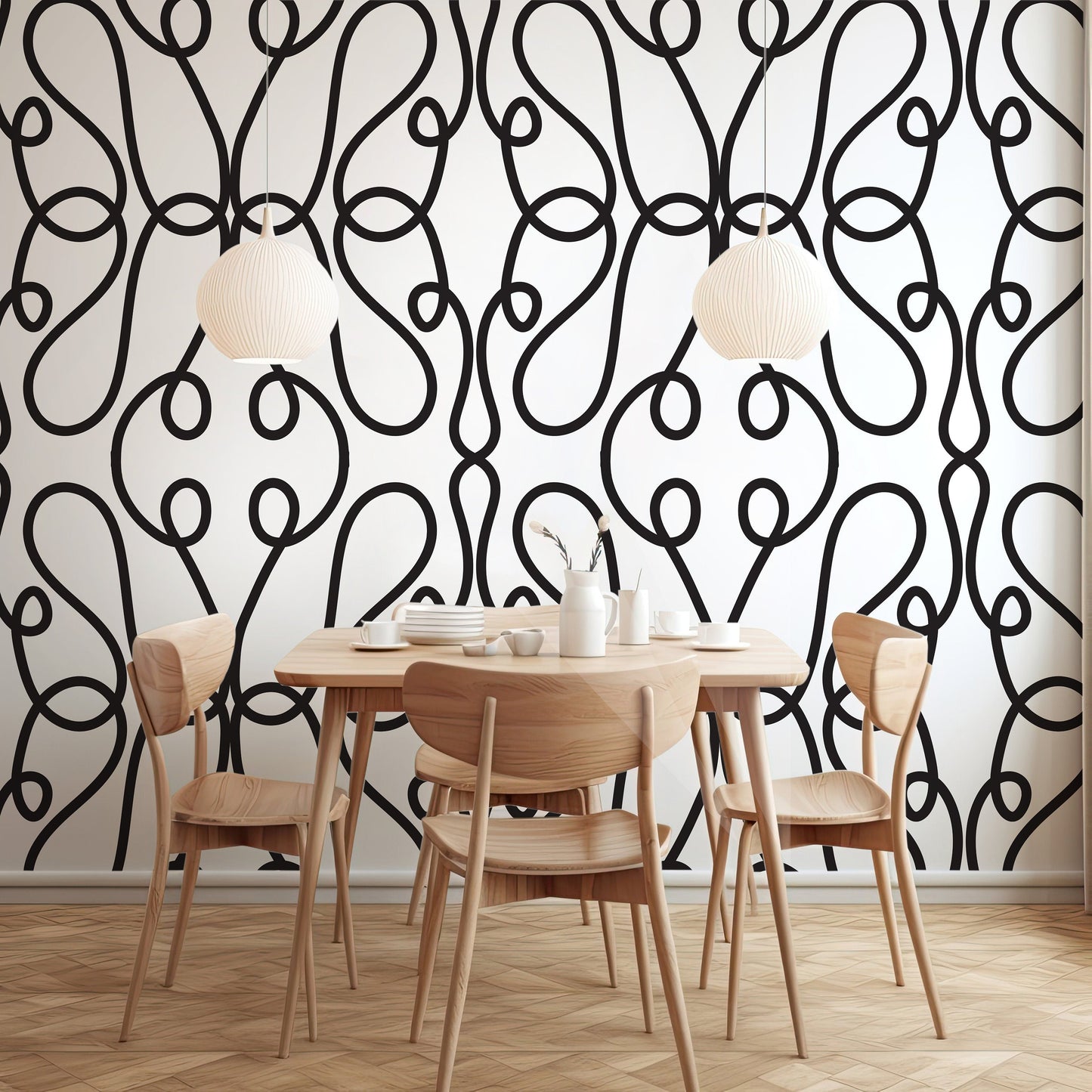 a dining room with a table and chairs