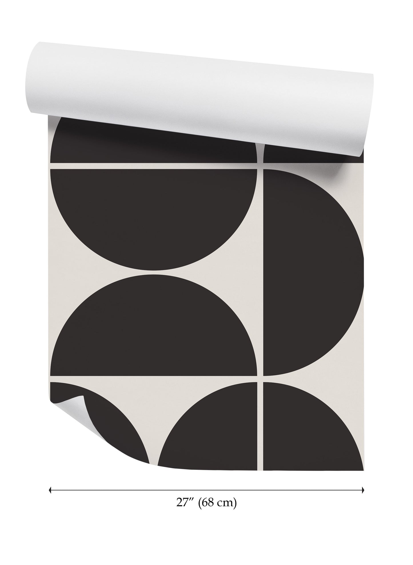 a black and white wallpaper with circles on it