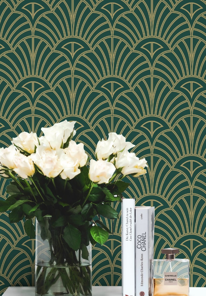 Art Deco Green Wallpaper