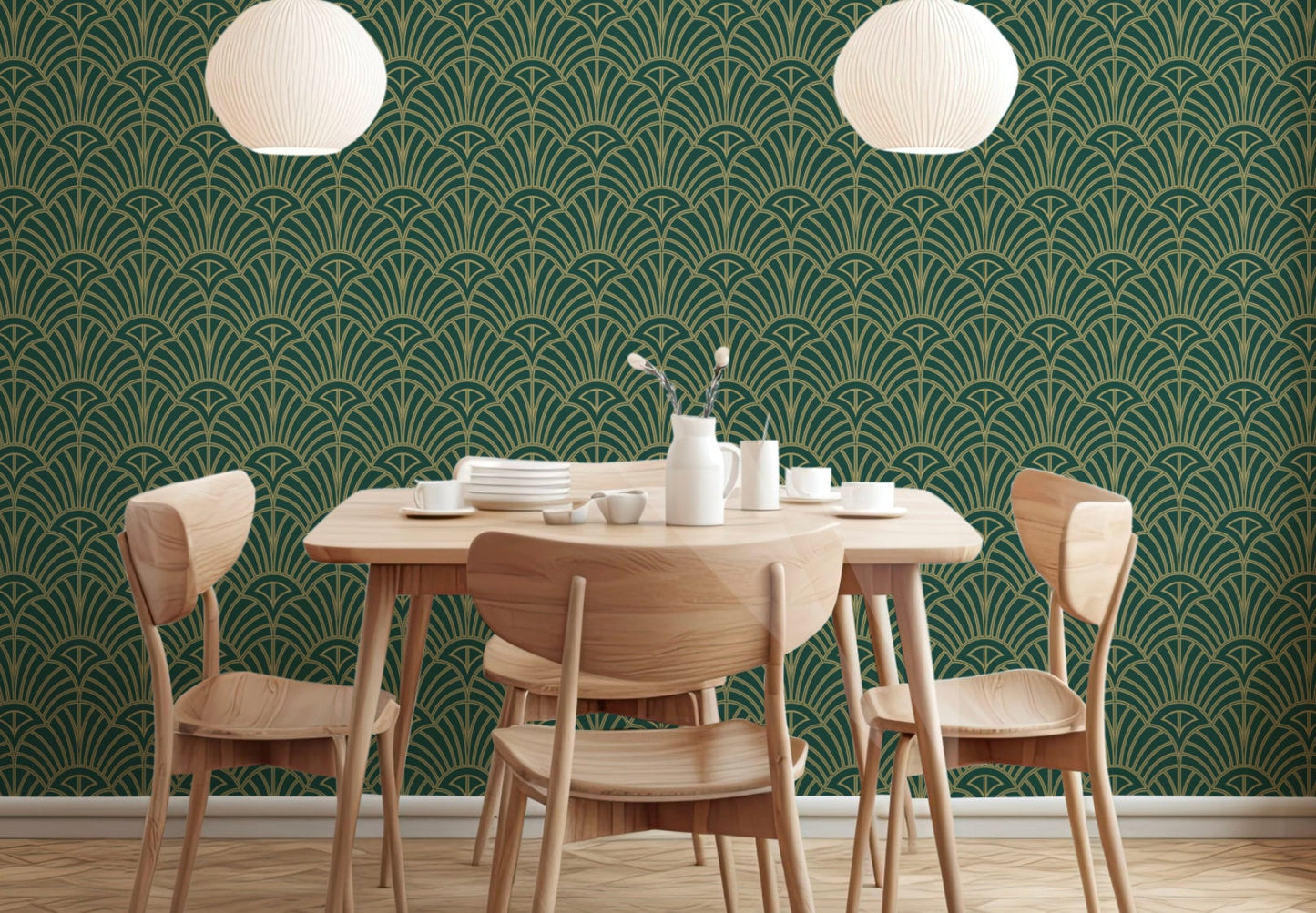 Art Deco Green Wallpaper