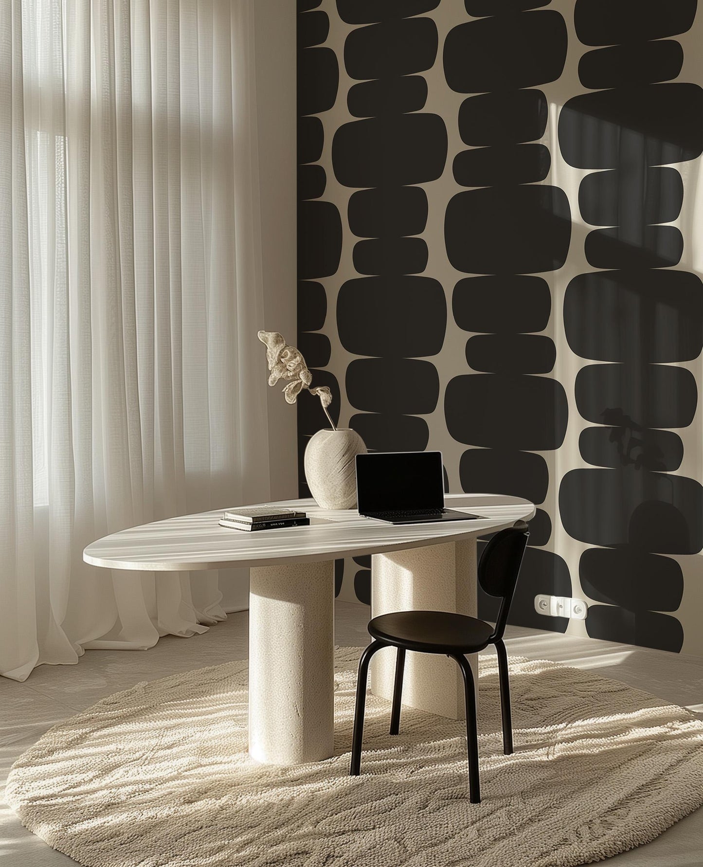 Retro Abstract Dark Gray Shape Wallpaper
