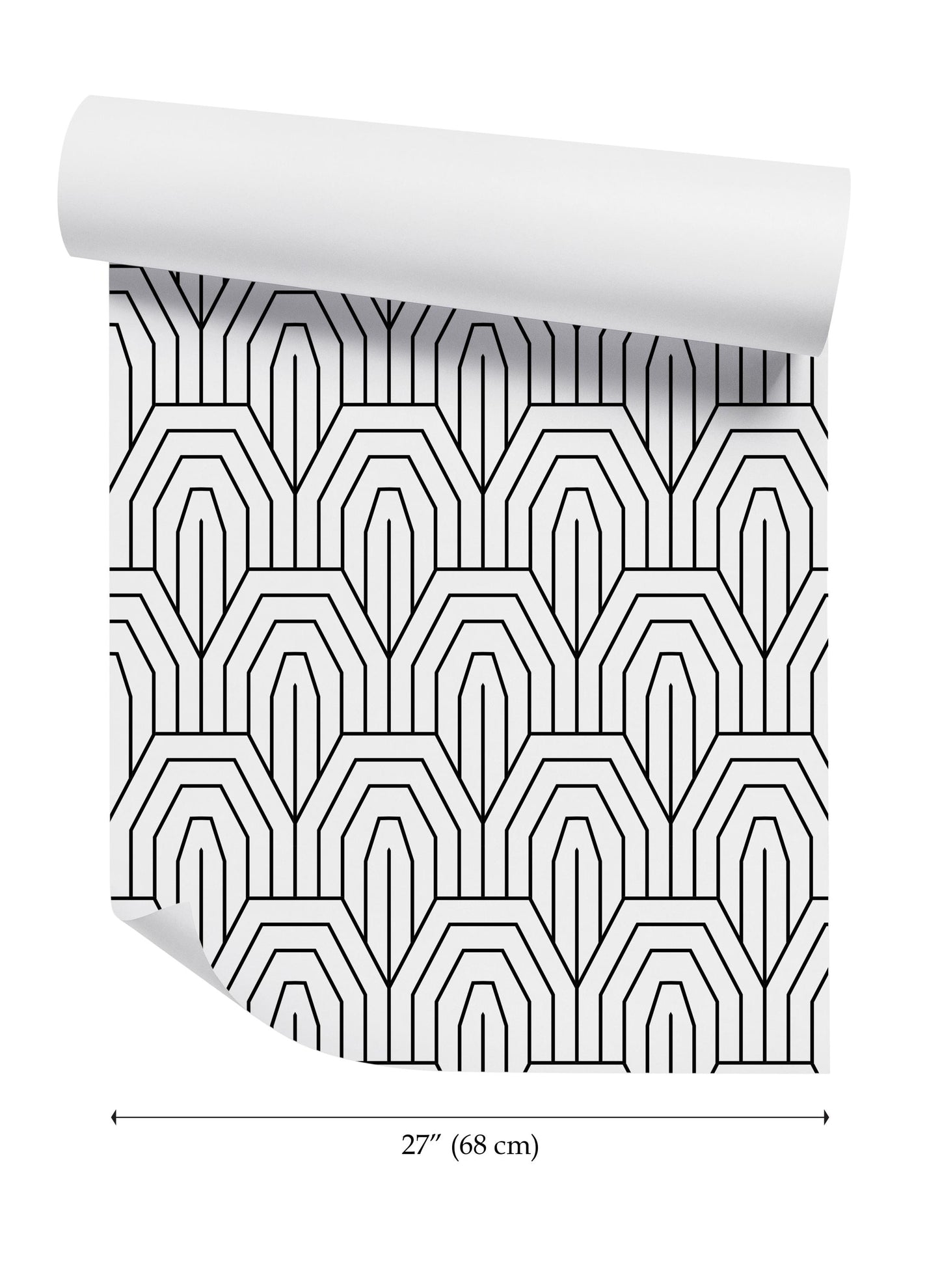 a black and white wallpaper with a geometric pattern