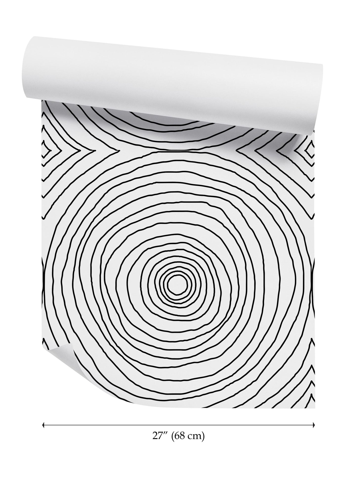 a black and white photo of a paper with a spiral design on it