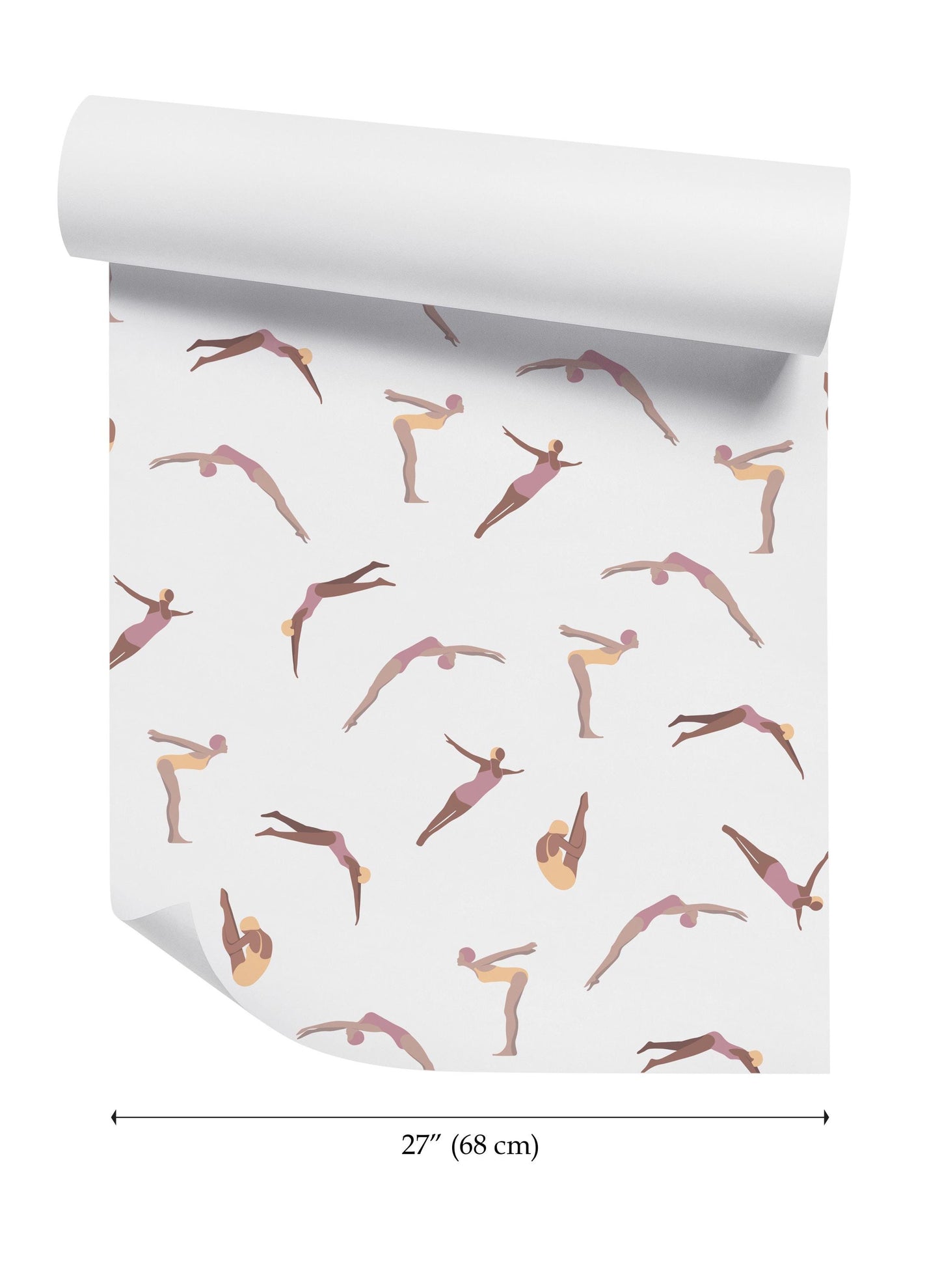 a white wallpaper with a pattern of ballet dancers