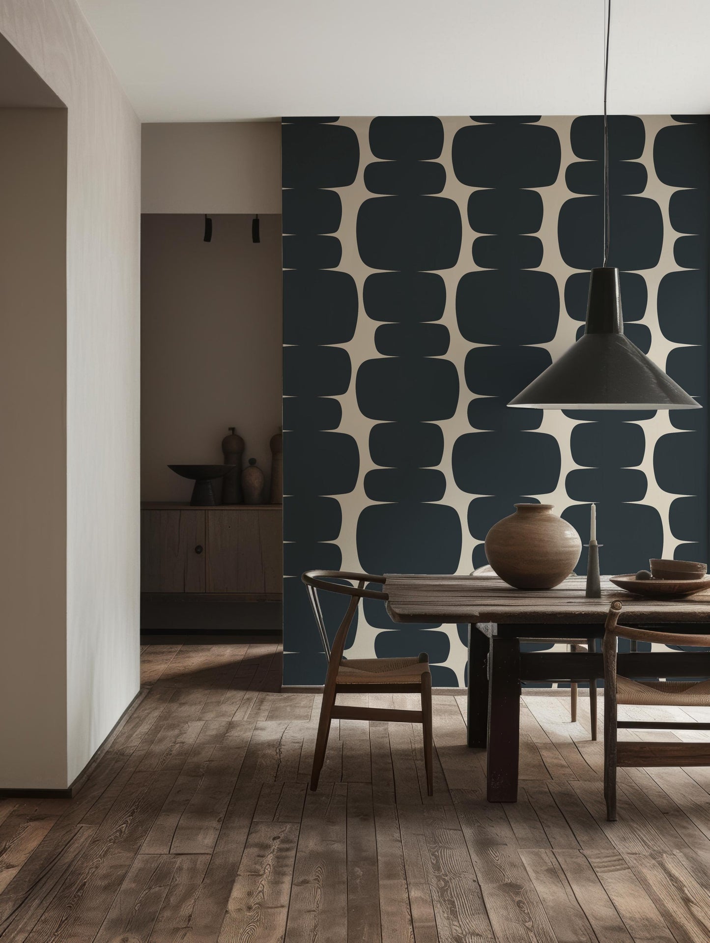 Retro Abstract Dark Gray Shape Wallpaper