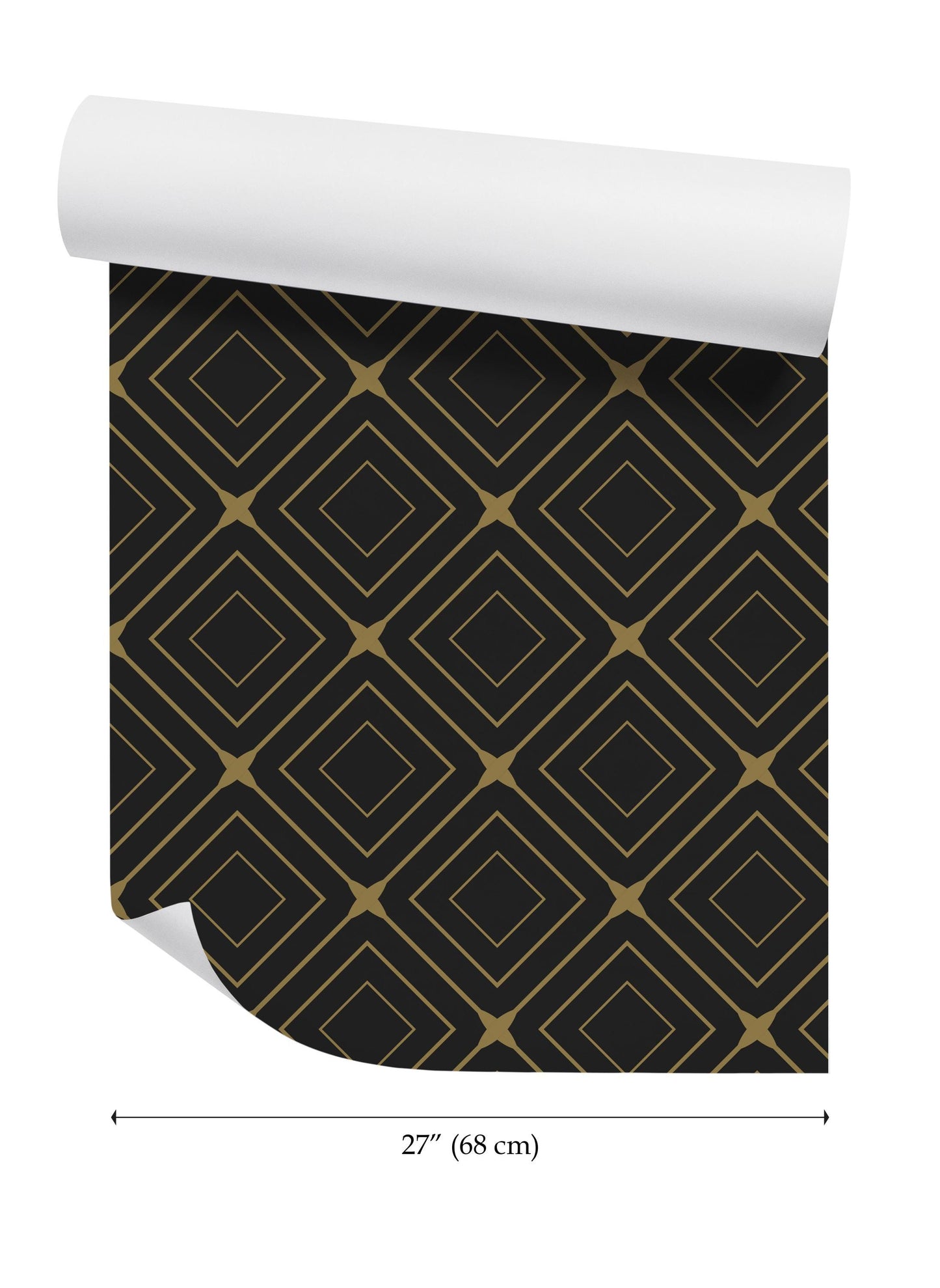 a black and gold wallpaper with a diamond pattern