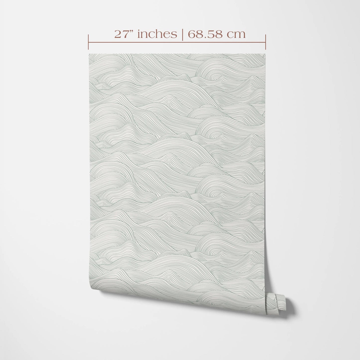 Sage and White Wave Wallpaper