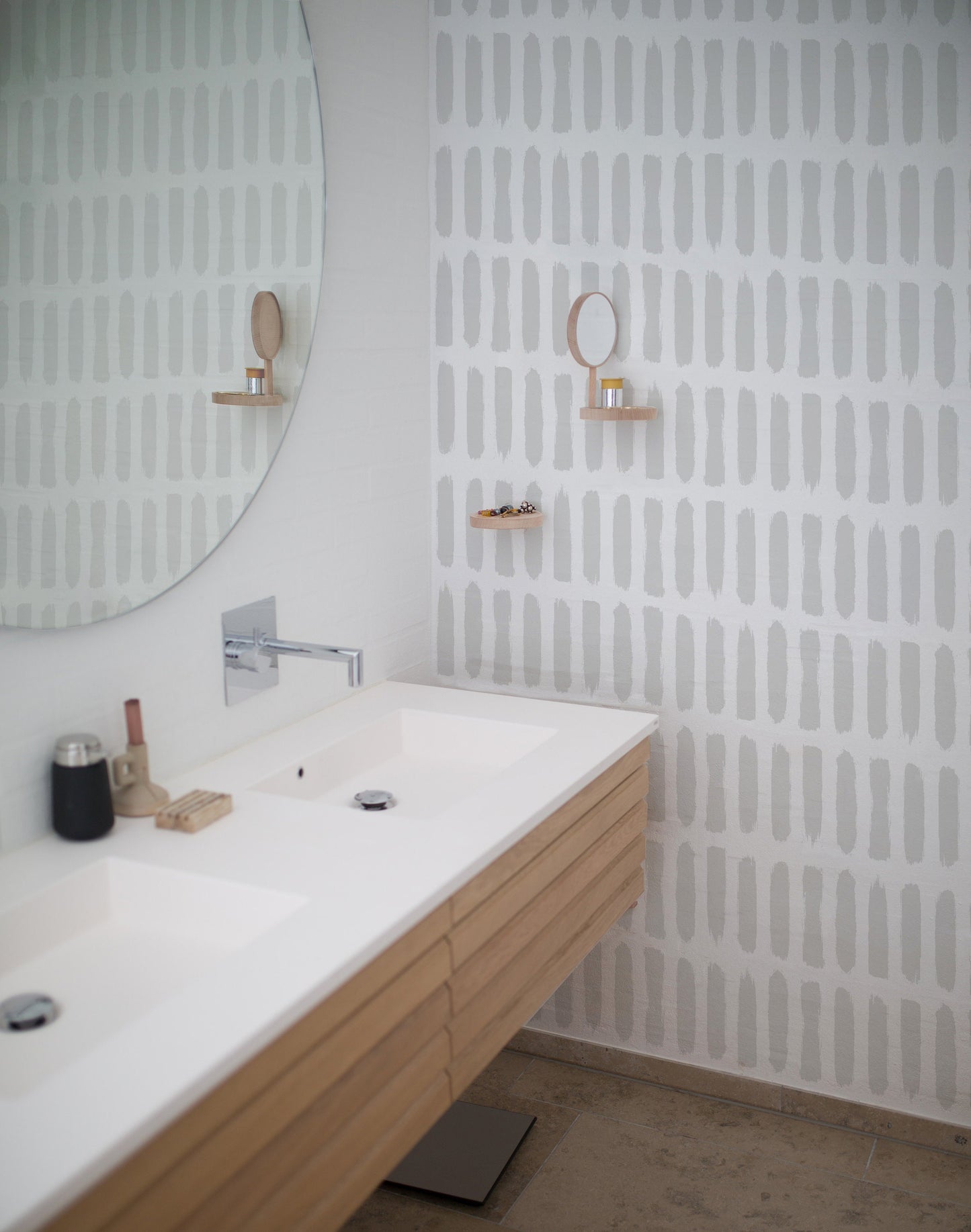 Gray and White Line Wallpaper