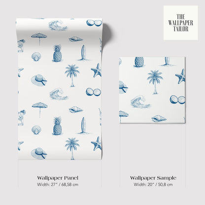 The image is a collage of two images, each depicting a beach scene with various beach-related objects such as umbrellas, palm trees, and starfish. The images are presented in a way that allows for a clear comparison of their sizes and dimensions.