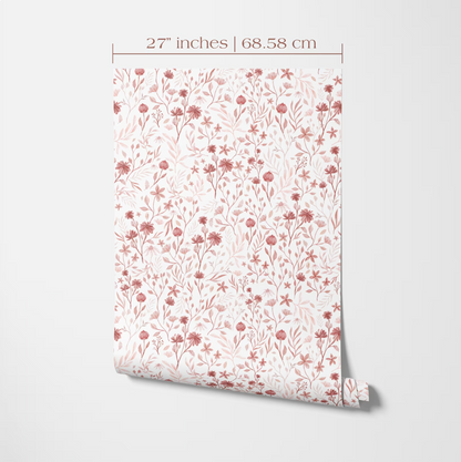 a floral pattern on a piece of paper or fabric, with a measurement scale indicating its size.