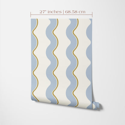 Retro Wavy Lines Wallpaper