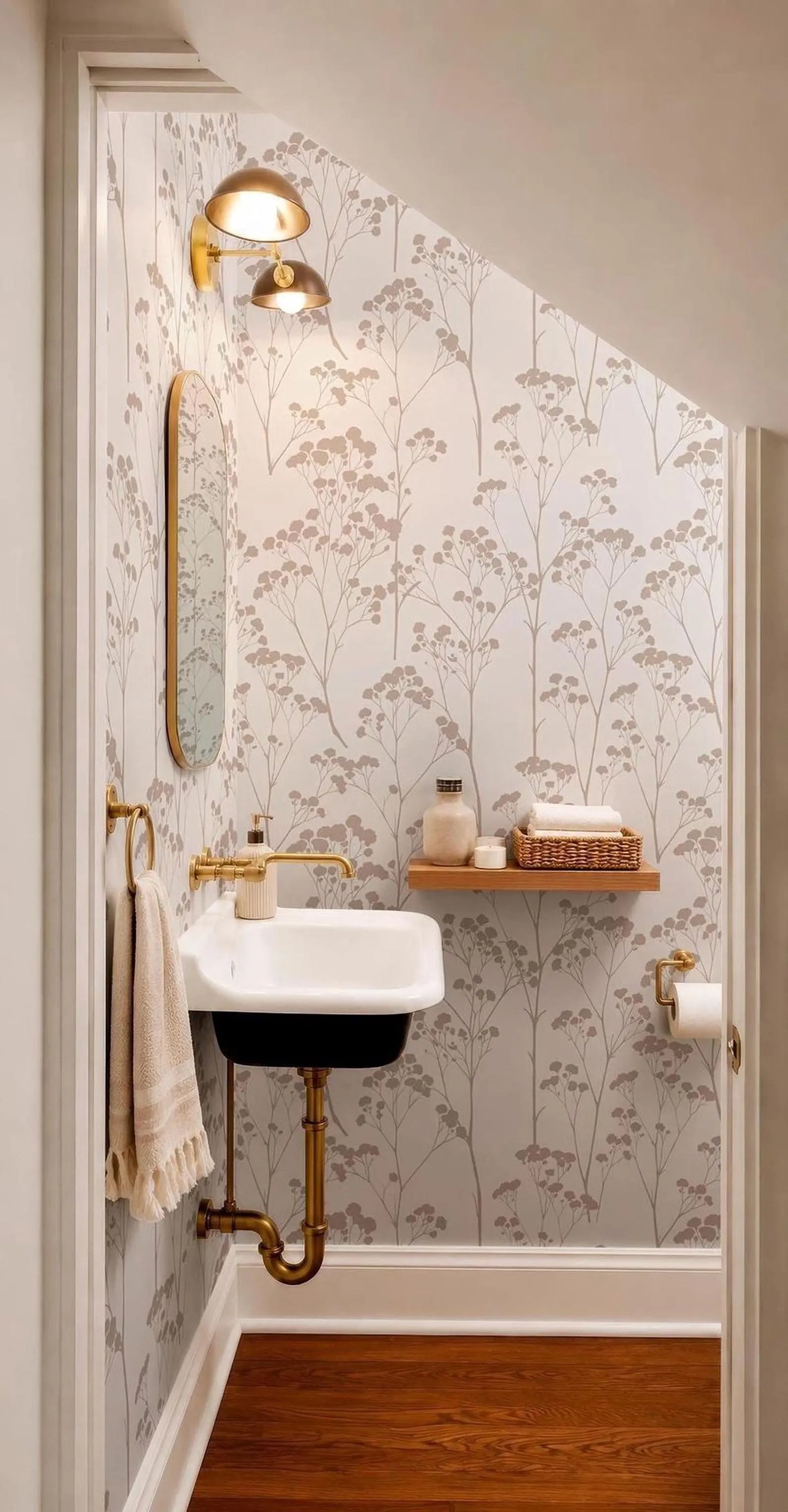 Beige Wildflower Wallpaper