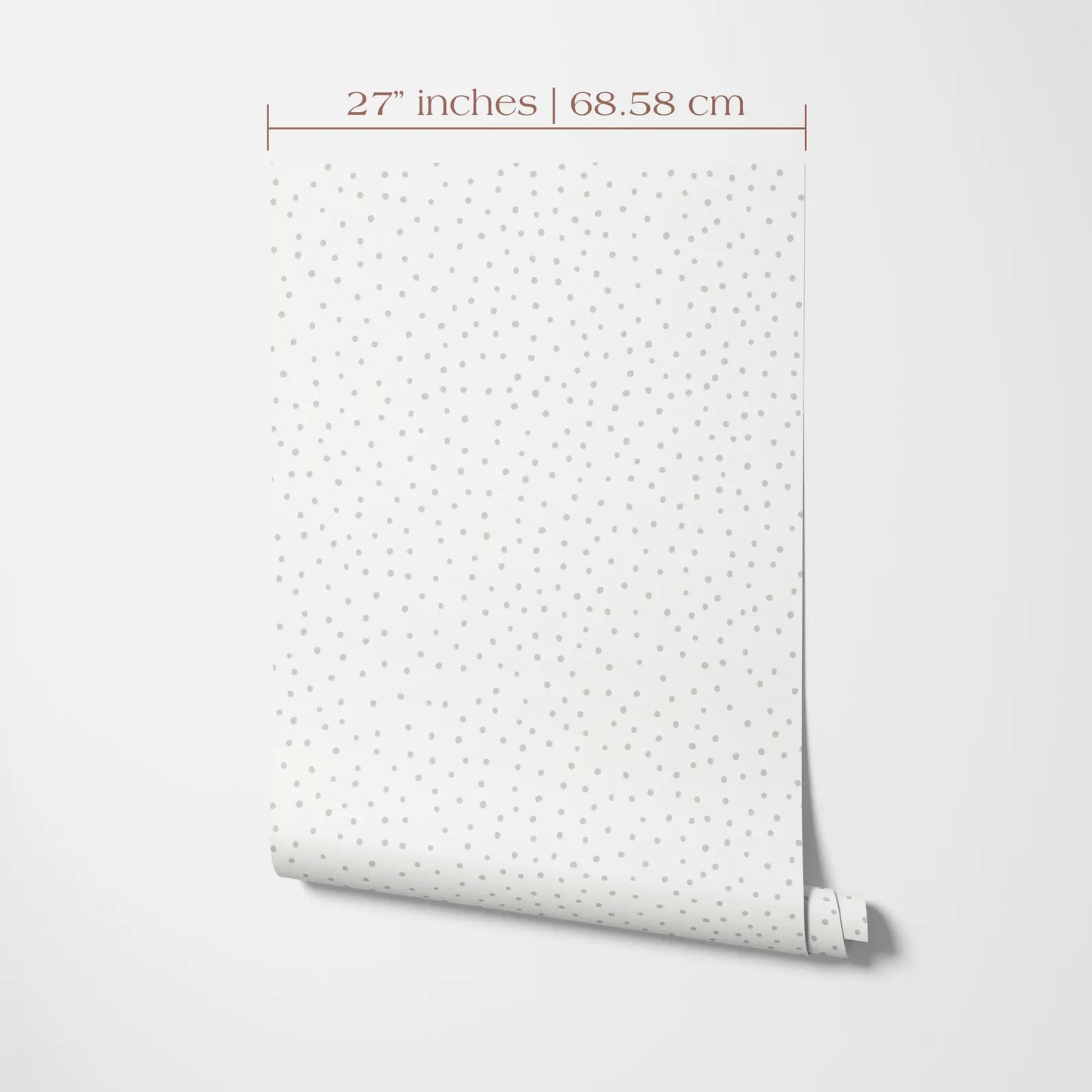 a piece of paper with a pattern of small dots or dots on it, which is described as a 27-inch by 68.58 cm size.