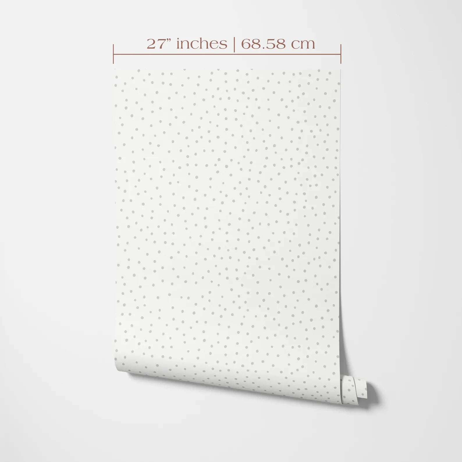 a piece of paper with a pattern of small dots or dots on it, which is described as a 27-inch by 68.58 cm size.