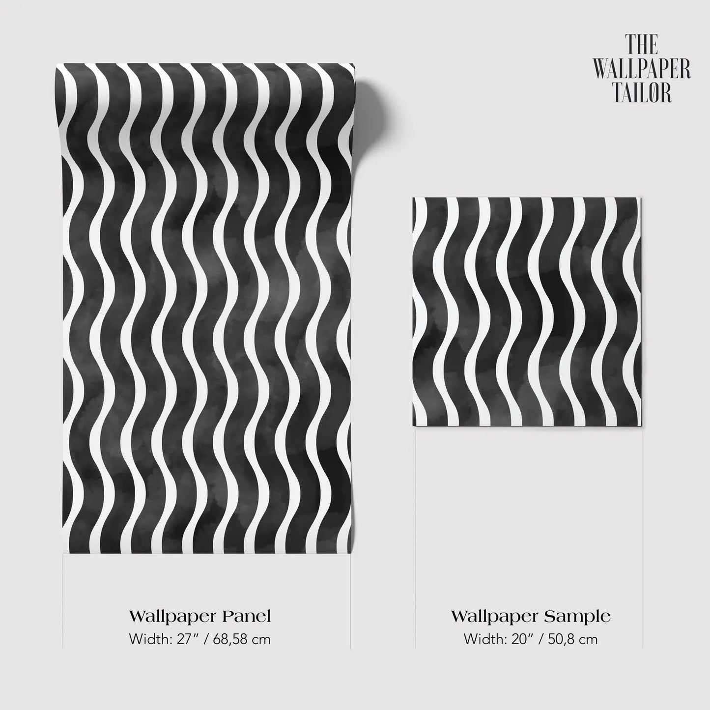 Black Wavy Stripes Wallpaper
