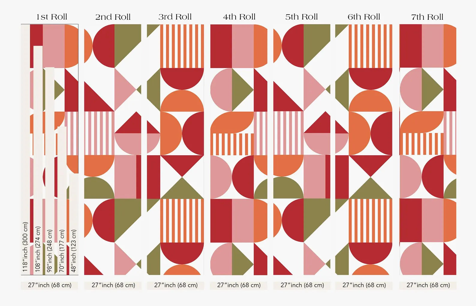 The image is a collage of geometric patterns, featuring various shapes and sizes of circles, triangles, and rectangles arranged in a repeating pattern.