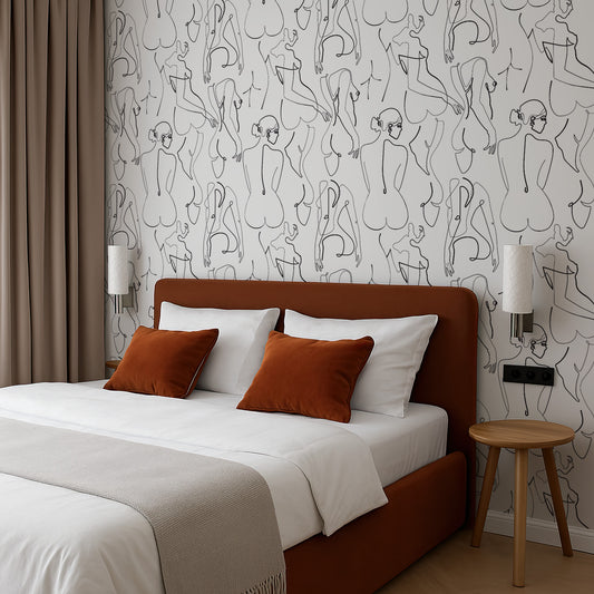 Female Silhouette Body Line Wallpaper