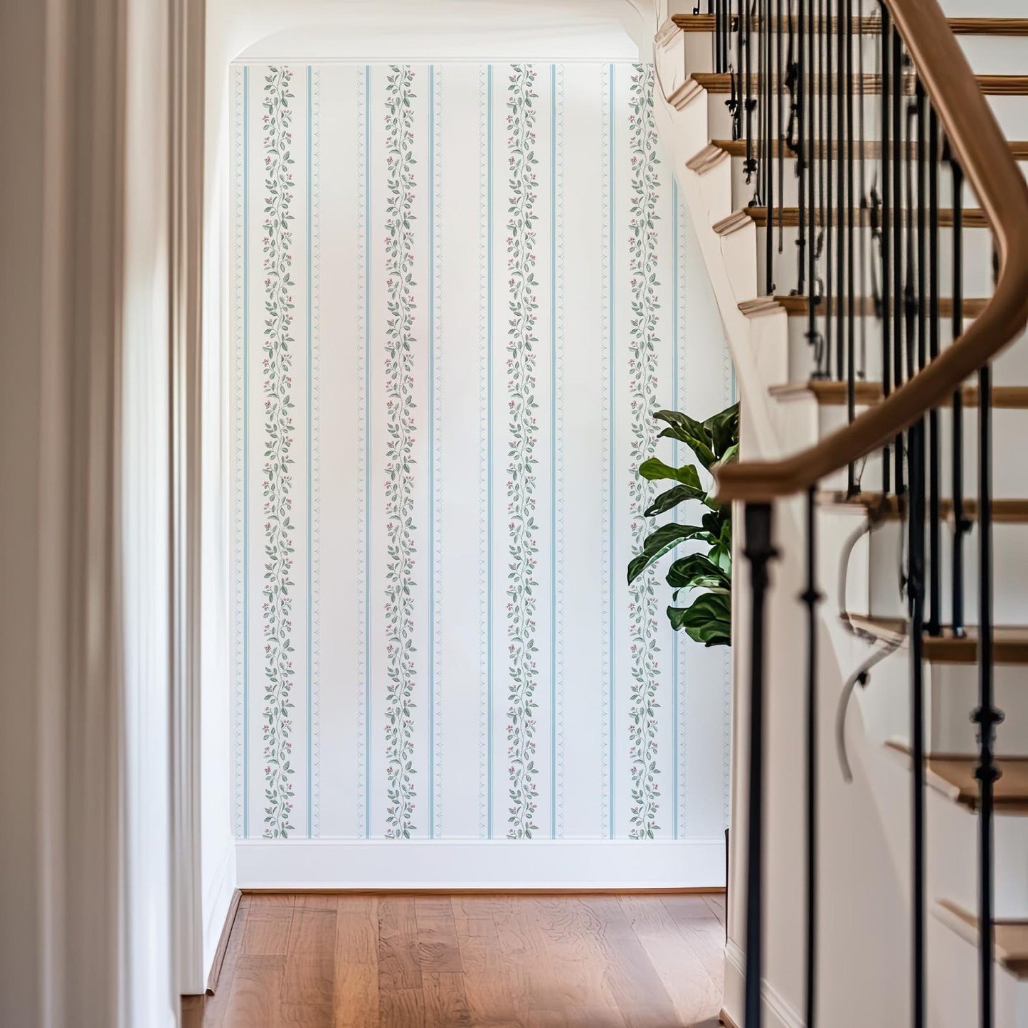 Blue Delicate Floral Wallpaper