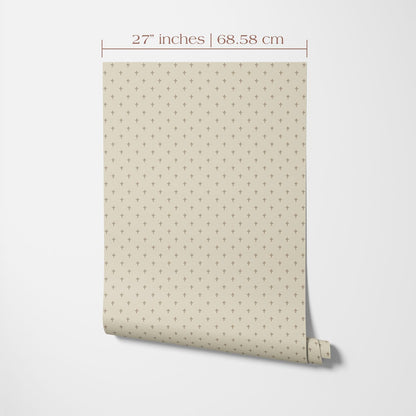 Beige Brown Floral Wallpaper