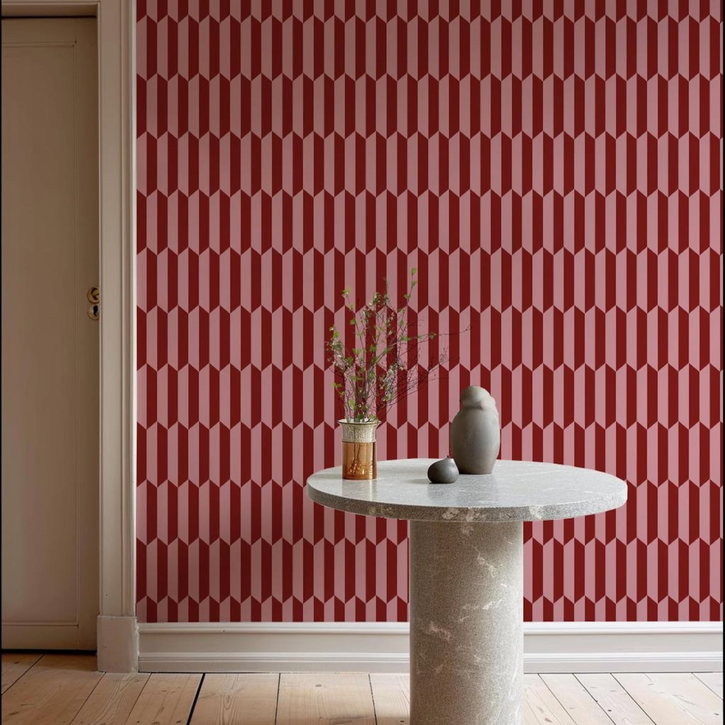 Red & Pink Abstract Wallpaper