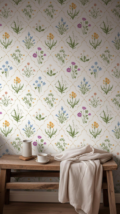 White Meadow Flower Wallpaper