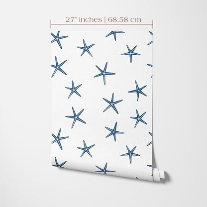 Navy Starfish Wallpaper