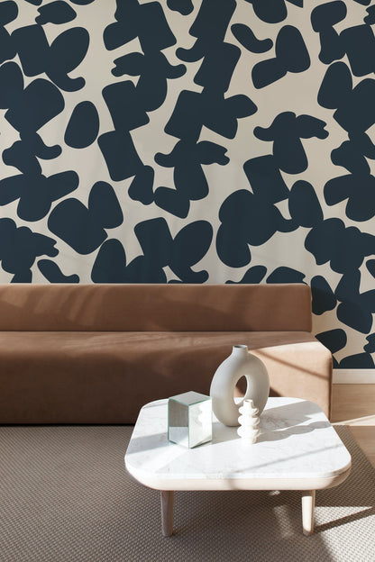 Large Black & Cream Shape Wallpaper