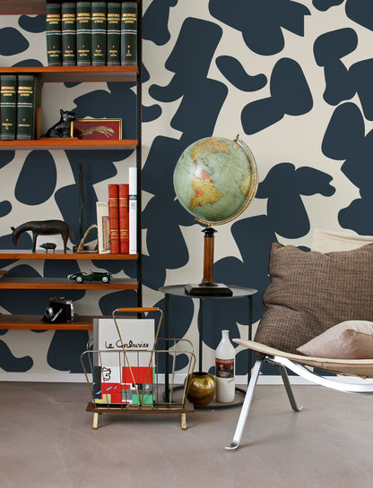 Large Black & Cream Shape Wallpaper