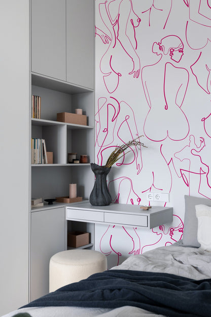 Bright Pink Female Body Wallpaper
