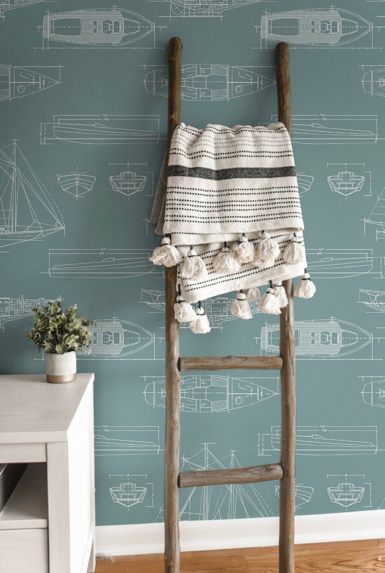 Marine Blue Sailboat Wallpaper