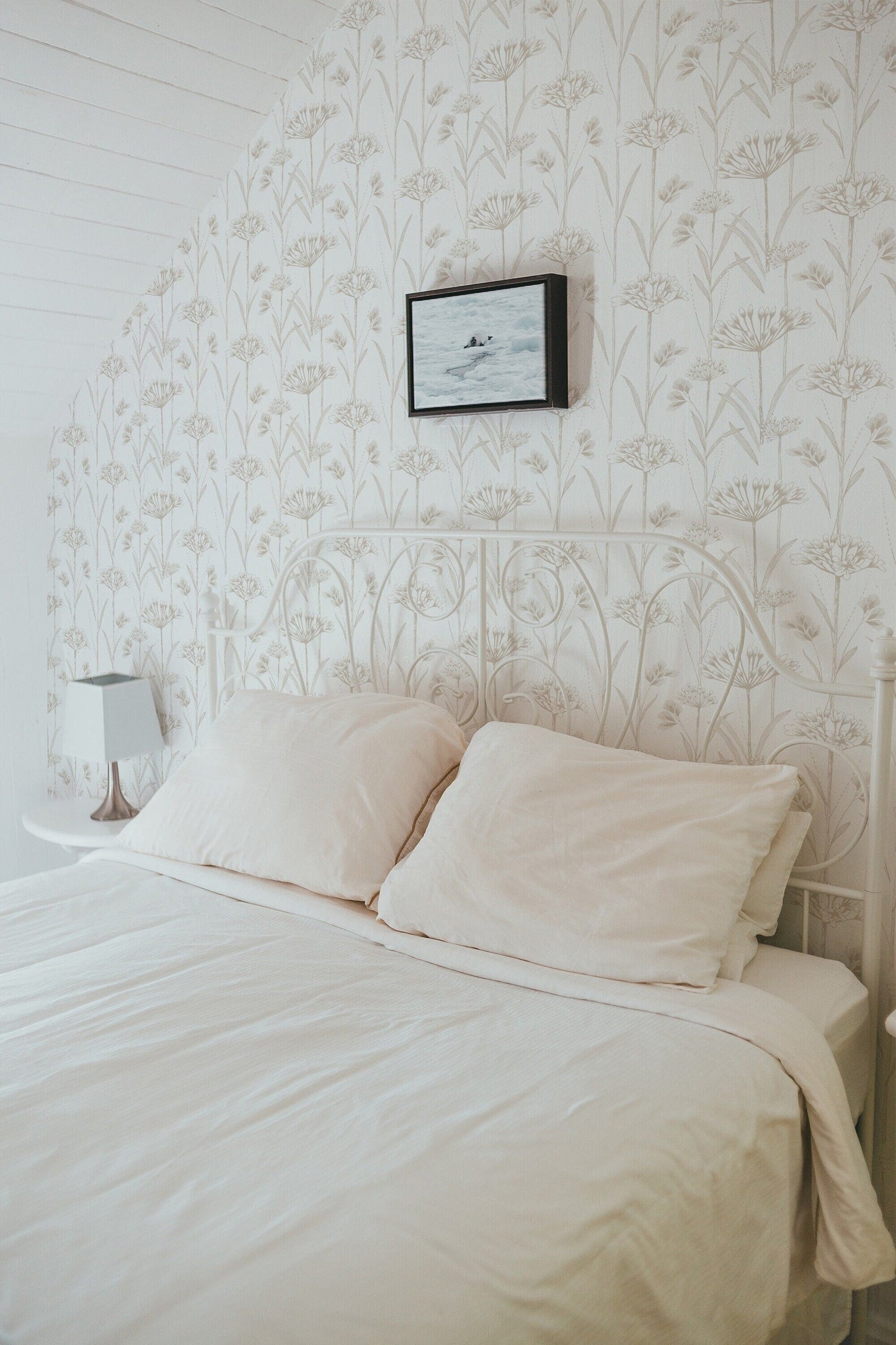 Beige Wildflower Wallpaper