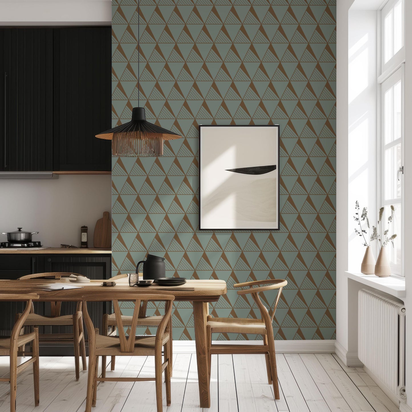 a dining room with a table and chairs