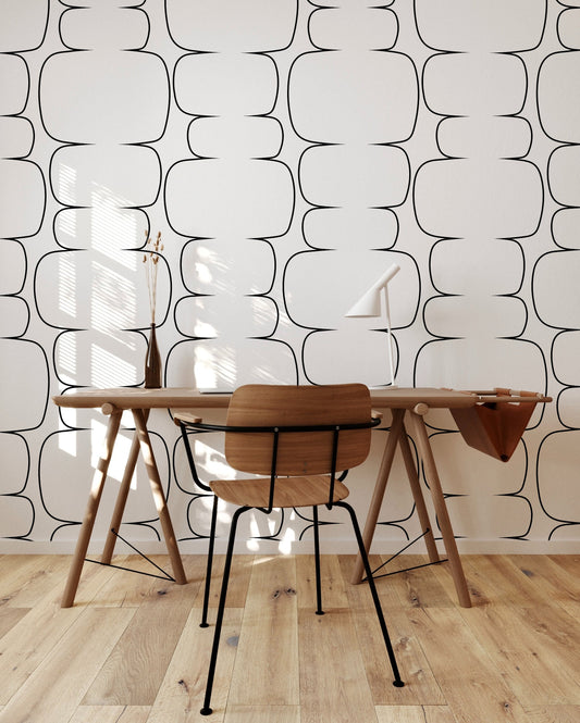 Abstract Black & White Shape Wallpaper